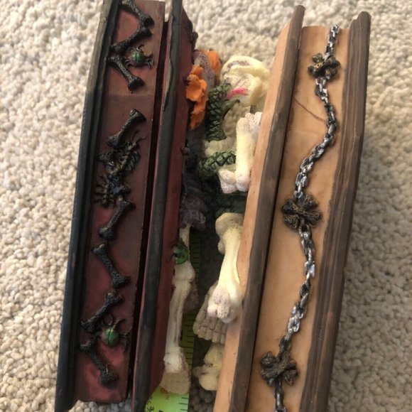 Halloween Gothic Goth‎ Skeleton Coffin Casket Trinket Ring Box Set (2) New - Picture 8 of 12